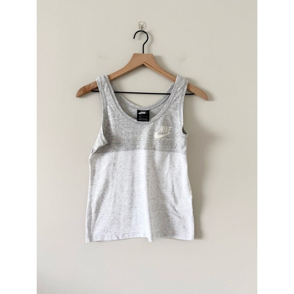 Nike Light Gray/ Dark Gray Heathered Color Block Tank Top Size S